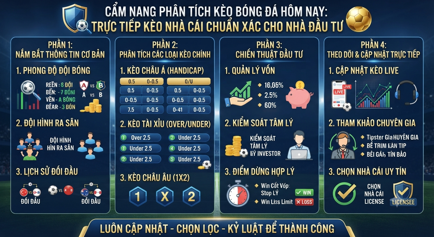 Cẩm Nang Phân Tích Kèo Bóng Đá Hôm Nay Trực Tiếp Kèo Nhà Cái Chuẩn Xác Cho Nhà Đầu Tư